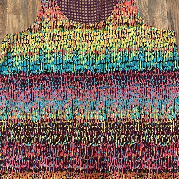 Lane Bryant tank beautiful colors net mesh back - Picture 5 of 12